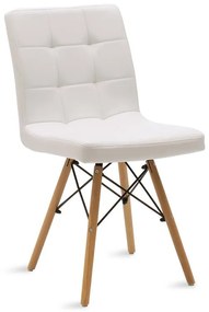 Καρέκλα Cian II PU λευκό-φυσικό πόδι 43x56x81 εκ.
