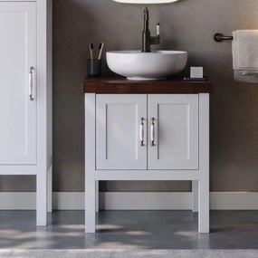 Έπιπλο Μπάνιου Πάγκος Με Νιπτήρα London 65 S3BLON065WHM 65x50x72cm White Πορσελάνη,Mdf