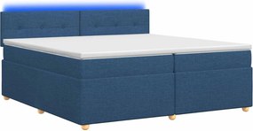 vidaXL Κρεβάτι box spring με στρώμα Μπλε 200 x 200 cm Ύφασμα