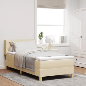 vidaXL Κρεβάτι με ανατομικό στρώμα Κρεμ 90 x 200 cm, Υφασμα.