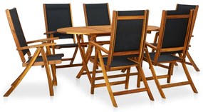 vidaXL Σετ Τραπεζαρίας Εξωτερικού Χώρου 7 τεμ. από Μασίφ Ξύλο Ακακίας