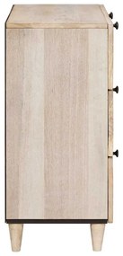 vidaXL Πλαϊνό γραφείο 2 pcs Λευκό 60 x 33 x 75 cm Μασίφ ξύλο μάνγκο