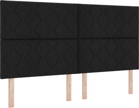 vidaXL Κρεβάτι box spring με στρώμα Μαύρο 180 x 200 cm Ύφασμα