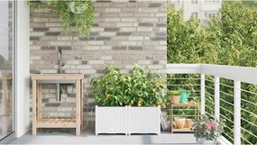 vidaXL Γλάστρα Κήπου 2 pcs Λευκό Ατσάλι