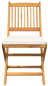 vidaXL Πτυσσόμενη Καρέκλα με μαξιλάρι 8 pcs Λευκό 49 x 57.5 x 92εκ