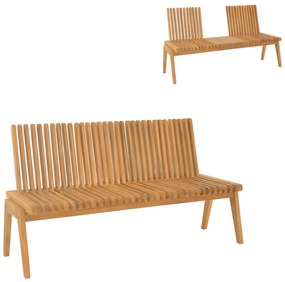 Intrahome Πολυμορφικός καναπές-παγκάκι Jey Intrahome teak ξύλο σε φυσική απόχρωση 120x57.5x80εκ | SKU: INTRAPA-451111128