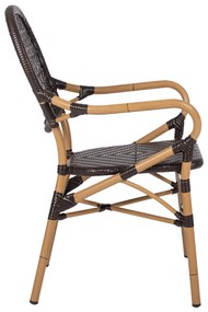 Καρέκλα - Πολυθρόνα C5926.01 Αλουμινίου Bamboo Look Καφέ και Καφέ Rattan 56x62x95Yεκ. 56x62x95 εκ.