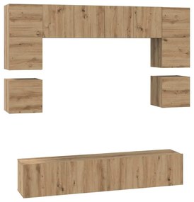 vidaXL Σετ επίπλου τηλεόρασης 8 pcs Artisan Oak Επεξεργασμένο ξύλο