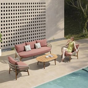Σαλόνι Κήπου Vasca-3 01-00-2659 (Σετ 4Τμχ) Με Μαξιλάρια Terracotta 5 Θέσεων
