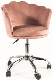 FOTEL OBROTOWY ROSE VELVET RÓŻ ANTYCZNY BLUVEL 52