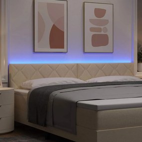 vidaXL LED κεφαλάρι Κρεμ 200 cm ύφασμα