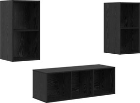 vidaXL Σετ επίπλου τηλεόρασης 3 pcs Μαύρη Οξυά Επεξεργασμένο ξύλο