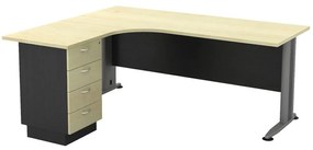 SUPERIOR COMPACT Αριστερή Γωνία - Απόχρωση Dark Grey - Beech 180x70x75 / 150x60x75cm ΕΟ995L