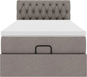 vidaXL Οθωμανικό κρεβάτι με στρώμα Taupe 100x200cm ύφασμα