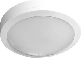 Led πλαφονιέρα πλαστική λευκή στρόγγυλη 8W θερμό λευκό φως 3000k στεγανή IP65 εξωτερικού χώρου