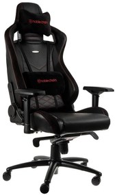 noblechairs EPIC Gaming Chair Breathable, 4D armrests, 60mm casters - black/red