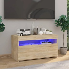 Έπιπλο Τηλεόρασης με LED Sonoma Δρυς 75 x 35 x 40 εκ. - Καφέ