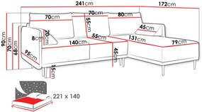 Γωνιακός καναπές Bardo-Prasino