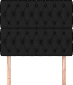 vidaXL Κεφαλάρι Μαύρο 90x7x118/128 εκ. Ύφασμα