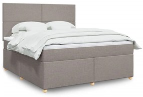 vidaXL Κρεβάτι Boxspring με Στρώμα Taupe 180x200 εκ. Υφασμάτινο