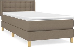 vidaXL Κρεβάτι Boxspring με Στρώμα Taupe 90x200 εκ. Υφασμάτινο