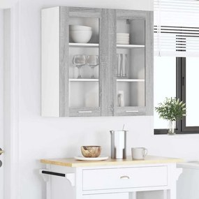 vidaXL Κρεμαστό ντουλάπι Γκρίζο Σονομα 80 x 31 x 80 εκ.