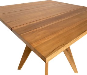 Τραπέζι Cadrada pakoworld teak ξύλο σε φυσική απόχρωση 80x80x76εκ