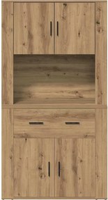 vidaXL Υψηλός Μπουφές artisan δρυς 80 x 33 x 150 εκ Επεξεργασμένο ξύλο
