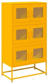 vidaXL Highboard Μουστάρδα κίτρινη 68x39x123 cm Χάλυβας