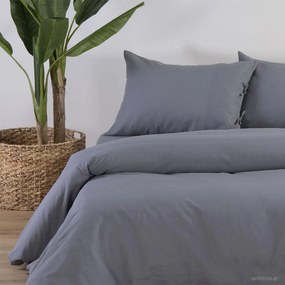 Σεντόνι Μονό Επίπεδο (170x270) Nef-Nef Homeware Cotton Linen Γκρι
