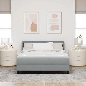 vidaXL Κρεβάτι box spring με στρώμα Ανοιχτό γκρι 140 x 190 cm