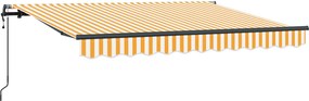 vidaXL Αναδιπλούμενη τέντα Κίτρινο 300 x 200 cm ύφασμα