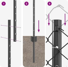 vidaXL Συρματόπλεγμα Περίφραξης με Πάσσαλο 10 x 1,6 m