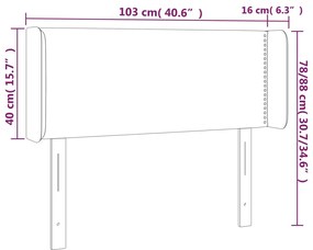 vidaXL Κεφαλάρι Κρεβατιού LED Σκούρο Μπλε 103x16x78/88 εκ. Βελούδινο