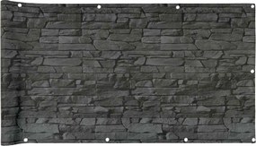 vidaXL Περίφραξη Μπαλκονιού Σχέδιο Ledge Stone Γκρι 600x120 εκ. PVC