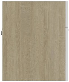 vidaXL Ντουλάπι Νιπτήρα Λευκό/Sonoma Δρυς 90x38,5x46εκ. από Επεξ. Ξύλο