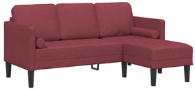 vidaXL Σετ 2 Τεμαχίων Καναπέ με Μαξιλάρια σε Μπορντό Ύφασμα