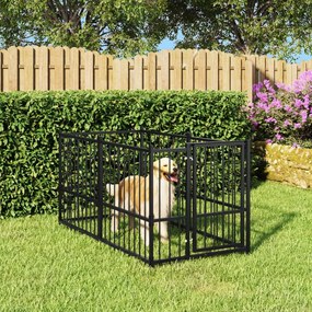 Κλουβί Σκύλου Μαύρο 193,5 x 97 x 100 εκ. Ατσάλινο