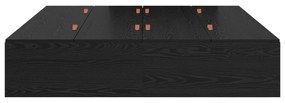 vidaXL Κρεβάτι Αποθήκευσης Μαύρο Δρύς 140x190 εκ.