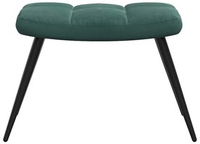 vidaXL Πολυθρόνα Relax Σκούρο Πράσινο Βελούδινη με Σκαμπό