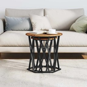 vidaXL Τραπεζάκι σαλονιού 2 pcs Παλαιό ξύλο 50 x 50 x 50 cm