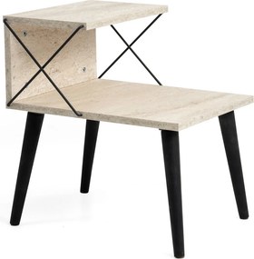 Κομοδίνο Τραβερτίνη / Μαύρο CRAPUL 50x40x55