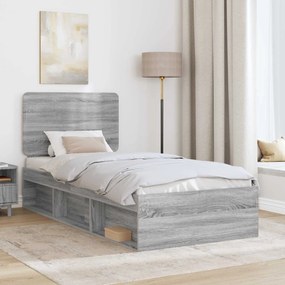 vidaXL Σκελετός Κρεβατιού Γκρι Sonoma 100 x 200 cm