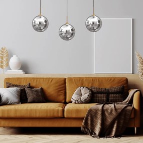 Κρεμαστό Φωτιστικό Reflex 3xE14 Μαύρο με Χρυσό