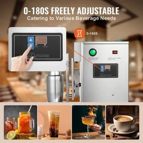 Milkshake Maker Machine 120W Electric Milk Tea Shaker Stainless Steel Commercial