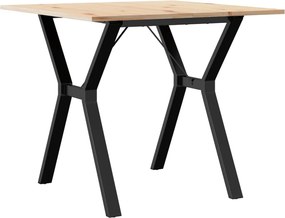 vidaXL Τραπέζι Τραπεζαρίας Πλαίσιο Υ Μασίφ Πεύκο/Ατσάλι