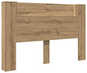 vidaXL Κρεβάτι με Κεφαλάρι με ράφι artisan δρυς Επεξεργασμένο ξύλο