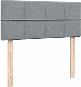 vidaXL Κρεβάτι Boxspring με Στρώμα Ανοιχτό Γκρι 120x200 εκ. Υφασμάτινο