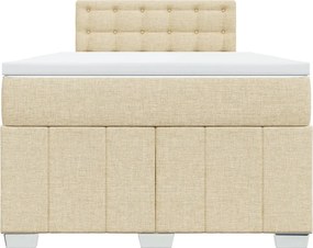 VidaXL Κρεβάτι Boxspring με Στρώμα Κρεμ 120x190 εκ. Υφασμάτινο