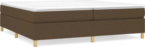 vidaXL Κρεβάτι Boxspring με Στρώμα Σκούρο Καφέ 200x200 εκ. Υφασμάτινο